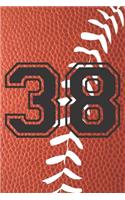 38 Journal: A Football Jersey Number #38 Thirty Eight Notebook For Writing And Notes: Great Personalized Gift For All Players, Coaches, And Fans (Brown Leather 