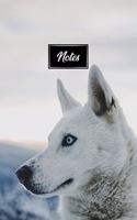 Siberian Husky Huskies Dog Pup Puppy Doggie Notebook Bullet Journal Diary Composition Book Notepad - Snowy Mountain
