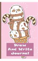 Draw and Write Journal: Kawaii Pandas: Grades K-2: Primary Composition Half Page Lined Paper with Drawing Space (9" x 6" Notebook), Learn To Write and Draw Journal (Journal