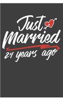 Just Married 24 Year Ago: Blank lined journal 100 page 6 x 9 Retro Birthday Gifts For Wife From Husband - Favorite US State Wedding Anniversary Gift For her - Notebook to jot