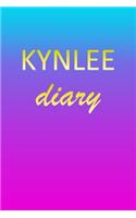 Kynlee: Journal Diary - Personalized First Name Personal Writing - Letter K Blue Purple Pink Gold Effect Cover - Daily Diaries for Journalists & Writers - J