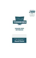 Visual Thinkers (Lite) Square Grid, Quad Ruled, Composition Notebook, 100 Sheets, Large Size 8 x 10 Inch White Cover