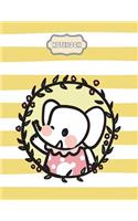 Notebook: Cute elephant on yellow cover and Lined pages, Extra large (8.5 x 11) inches, 110 pages, White paper(4 Cute Elephant on Yellow Notebook)