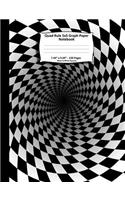 Quad Rule 5x5 Graph Paper Notebook. 7.44" x 9.69" 120 Pages. Black White Squares: Black White Squares Geometric 3D Pattern Cover. Square Grid Paper, Graph Ruled Notebook. Math and Science Notebook for teens and adults. 5x5 grid pe