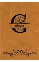 Split Letter Personalized Name Journal - Ginger