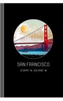 San Francisco: Artsy Golden Gate Bridge Journal Book - Blank College Ruled Lined Writing and Journaling Paper Composition Notebook - Beautiful Watercolor Californi
