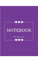 Notebook Extra Large: Violet: Notebook 8.5 X 11: Notebook 400 Pages
