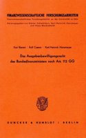 Das Ausgabenbewilligungsrecht Des Bundesfinanzministers Nach Art. 112 Gg