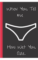 When You Tell me How Wet You Are.: A Funny Lined Notebook. Blank Novelty journal, perfect as a Gift (& Better than a card) for your Amazing partner! Lined Notebook