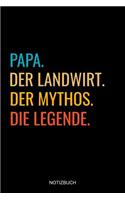 Papa Der Landwirt Der Mythos Die Legende Notizbuch: Liniertes Notizbuch - Lustiges Vatertagsgeschenk für Väter Bauer Traktor Vatertag Männer Tochter Sohn Geschenkidee