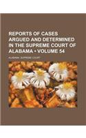 Reports of Cases Argued and Determined in the Supreme Court of Alabama (Volume 54): (English)