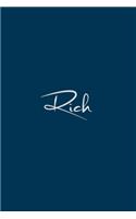 Rich: notebook with the name on the cover, notebook for notes, Journaling