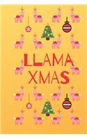 Christmas llama xmas notebook: lined ruled journal for writing for kids
