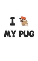 My Pug: Tagebuch, Notizbuch, Notizheft - Geschenk-Idee für Mops Besitzer - Blanko - A5 - 120 Seiten