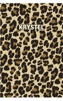 Krystel: Personalized Notebook - Leopard Print (Animal Pattern). Blank College Ruled (Lined) Journal for Notes, Journaling, Diary Writing. Wildlife Theme Des