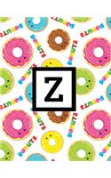 Z: Letter Monogrammed Daily Planner January 2020 - December 2020 Appointment Book Day Schedule For Donut Doughnut Lover - (8.5"x11")