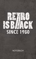 NOTIZBUCH A5 Dotted: Retro Fans Notizheft GEPUNKTET 120 Seiten - 1980er Jahrgang Notizblock Geburtstagsgeschenk zum 40. Skizzenbuch - Vintage Geschenk für Retro Liebhabe