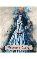Princess Diary: 110 Lined Journal Pages / Notebook / Diary / 8x10/ Princess In Light Blue