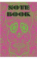 Notebook: Sugar Skull - Day of the Dead - Composition Book . Cornell Notes - Green Sugar Skull