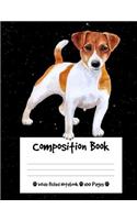 Composition Book: Jack Russell Terrier Dog Composition Notebook Wide Ruled (7.44 x 9.69 in), I Love Dogs