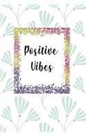 Positive Vibes: alf Graph Half Blank Paper Journal - Ideal For Sketching - Journal Keeping -Graph Creation - With a Stunning Glossy, Floral Designer Cover With a 'P