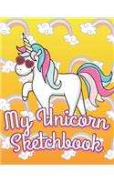 My Unicorn Sketchbook: Blank Unlined Doodle Book V11