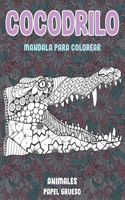 Mandala para colorear - Papel grueso - Animales - Cocodrilo