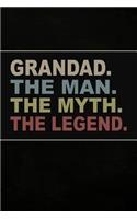 Grandad the Man the Myth the Legend: Cute Notebook Journal or Diary to Write In. Grandad Fathers Day Gifts or Birthday Present for your Grandfather