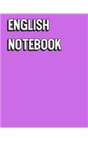 English Notebook: Solid Purple Color Wide Ruled Line Paper, Perfect for College Elementary Grade School for Note Taking or Homework