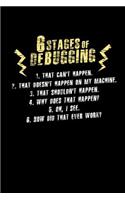6 Stages of Debugging: 120 Pages I 6x9 I Cornellnotes I Funny Software Engineering, Coder & Hacker Gifts
