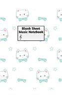 Blank Sheet Music Notebook: Easy Blank Staff Manuscript Book Large 8.5 X 11 Inches Musician Paper Wide 12 Staves Per Page for Piano, Flute, Violin, Guitar, Trumpet, Drums, Cell