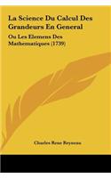 La Science Du Calcul Des Grandeurs En General