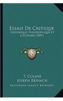 Essais De Critique