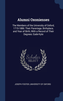 Alumni Oxonienses: The Members of the University of Oxford, 1715-1886: Their Parentage, Birthplace, and Year of Birth, With a Record of Their Degrees: Eade-Kyte