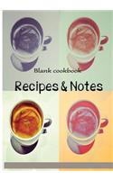Blank cookbook: Recipes & Notes: 7x10 with 100 pages blank recipe paper for jotting down your recipes