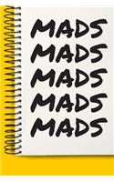 Name MADS A beautiful personalized: Lined Notebook / Journal Gift, 120 Pages, 6 x 9 inches, NoteBook Gift For MADS, Personal Diary, MADS, Personalized Journal, Customized Journal, The 