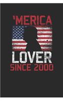 Merica Lover Since 2000: Graph Ruled Notebook / Journal (6" X 9" - 5 X 5 Graph Ruled) - Gift Idea For Donald Trump Supporter, and 4th of July