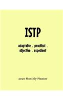 ISTP Monthly Planner: 2020 ISTP Myers Briggs Personality Monthly Organizer