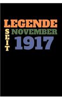 Legende seit November 1917: Liniertes Geburtstag Birthday oder Gästebuch Geschenk liniert - Geburtstags Journal für Männer und Frauen mit Linien