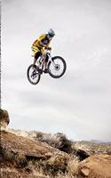 Composition Notebook: Fly Mountain Biker Blank Lined Notebook Journal Diary 6x9