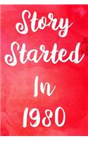 Story Started In 1980: The perfect gift for a birthday - unique personalised year of birth journal!