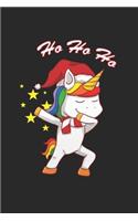 Ho Ho Ho: Graph Paper Journal 6x9 inches with 120 - Dabbing Unicorn Notebook