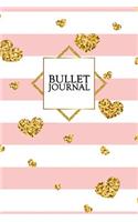 Bullet Journal: Gorgeous Gold Trendy Bullet Journal - 120-Page 1/2 Inch Dot Grid Pretty Gold Notebook - 6 X 9 Perfect Bound Softcover