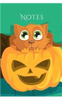 Notes: Cat in a Pumpkin Halloween Notebook