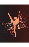 Ballet Arabesque Swirls - Notebook for Dancers