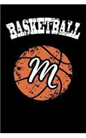 M Monogram Initial Basketball Journal
