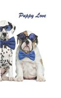 Puppy Love: 124 Page Softcover, Has Lined And/Or Blank Pages with a Dog Border, College Rule Composition (6