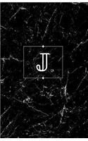 J: Personalized Monogrammed Journal (Notebook/Diary) Gift for Friend Office Teacher Black Marble