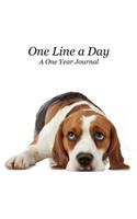 One Line a Day: A Motivational and Inspirational One Year Journal - Beagle Dog Cover