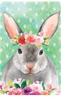 Journal Notebook For Animal Lovers Rabbit In Flowers: Blank Journal To Write In, Unlined For Journaling, Writing, Planning and Doodling, For Women, Men, Kids, 160 Pages, Easy To Carry Size